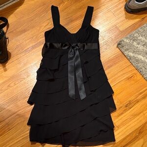 Betsy & Adam Black Layered Mini Dress